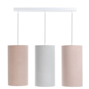 LAMPA WISZĄCA POTRÓJNA TUBA JAŚMIN BEBE DELIKATNY RÓŻ/ SZARY