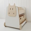 wooden shelf on wheels