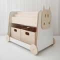 wooden shelf on wheels