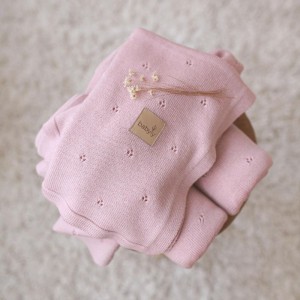 BABYLY - KOCYK NIEMOWLĘCY Z WEŁNY MERINO GLORI PUDROWY RÓŻ