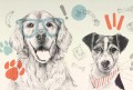wallpaper with dogs blue