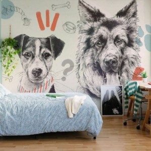 MALUMI - WALLPAPER DOGGIES BLUE