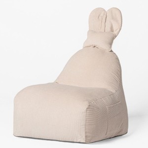 Pufa dla dziecka Królik z uszami Funny Bunny sztruksowa beżowa - The Brooklyn Kids