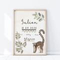 plakat metryczka lemur