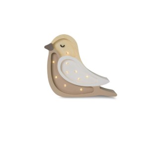 LAMPKA PTASZEK MINI CAPPUCCINO WOOD - LITTLE LIGHTS 