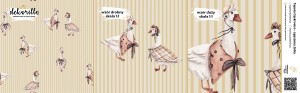 DEKORILLO GĄSKI RETRO ZGASZONY ŻÓŁTY - PRÓBKA TAPETY
