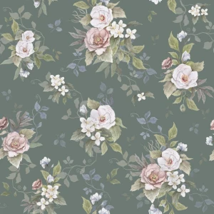 DEKORILLO ROMANTYCZNE PEONIE ZIELONA - PRÓBKA TAPETY