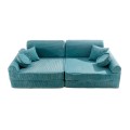 sztruksowa turkusowa sofa dla dziecka