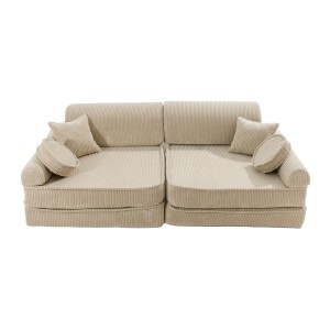 MEOW BABY - SZTRUKSOWA SOFA DZIECIĘCA PREMIUM AESTHETIC ECRU
