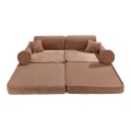 różowa sztruksowa sofa dla dziewczynki