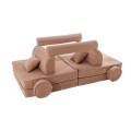różowa sztruksowa sofa dla dziewczynki