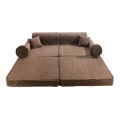 brązowa sztruksowa sofa dziecięca