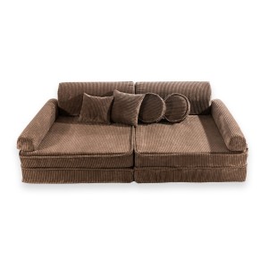 MEOW BABY - SZTRUKSOWA SOFA DZIECIĘCA PREMIUM AESTHETIC BRĄZOWA
