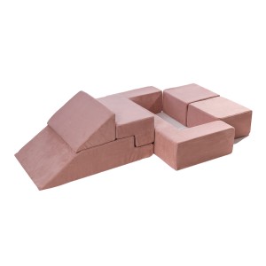 MEOW BABY - VELVET BRICKS SET MULTIFUNKCYJNY PLAC ZABAW DLA DZIECI RÓŻOWY