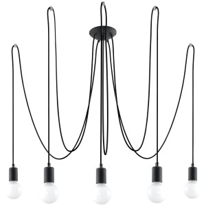 Żyrandol EDISON 5 czarny