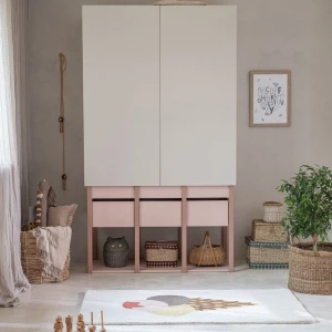 SZAFA TWEENS PIASKOWY BEŻ/ KORAL/ RÓŻ - WOOD LUCK DESIGN