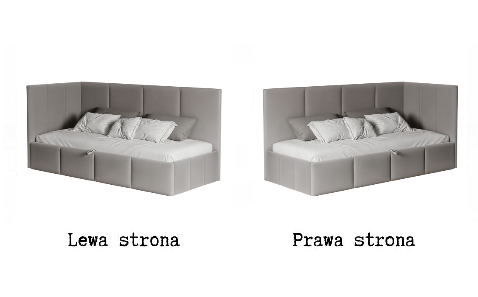 strona łóżka tapicerowanego
