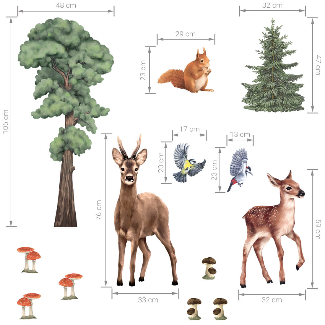 forest animals wall sticker