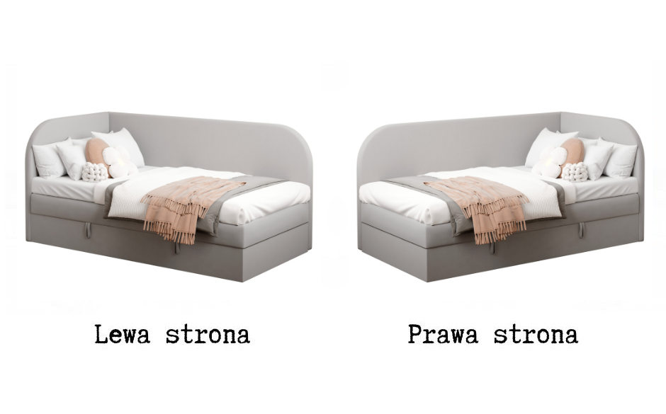 łóżko dziecieco mlodziezowe tapicerowane mono strona