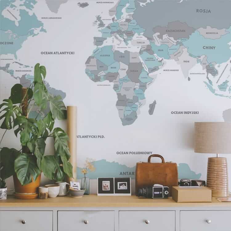 tapeta mapa świata dla nastolatka
